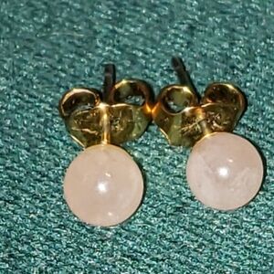 - 10K Rose Quartz Earrings